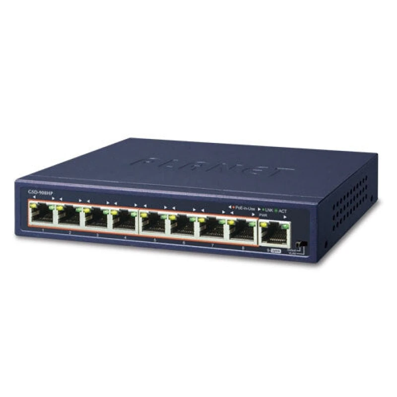 Image of Planet Cablenet 8-Port 10/100/1000 802.3at PoE Switch plus 1 Port Giga (120w) GSD908HP