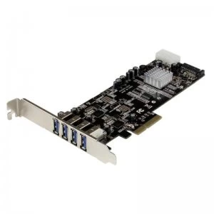 image of StarTech.com 4 Port PCI Express USB 3.0 Card w/ 2 Dedicated Channels -