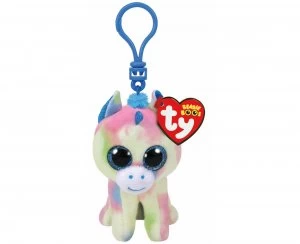Image of ty Blitz Unicorn Beanie Boo Clip Keyring
