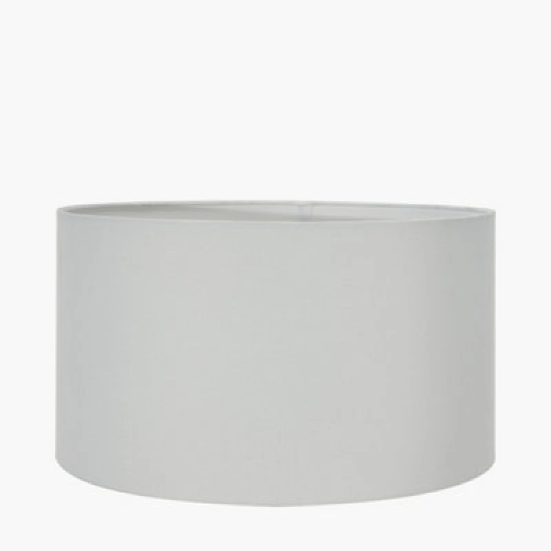 Image of Pacific Lifestyle 25Cm Ivory Poly Cotton Drum Table Lampshade White Cylinder Table Lamp Shade