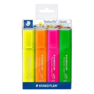 image of Staedtler Textsurfer Highlighters Pack of 4, Assorted