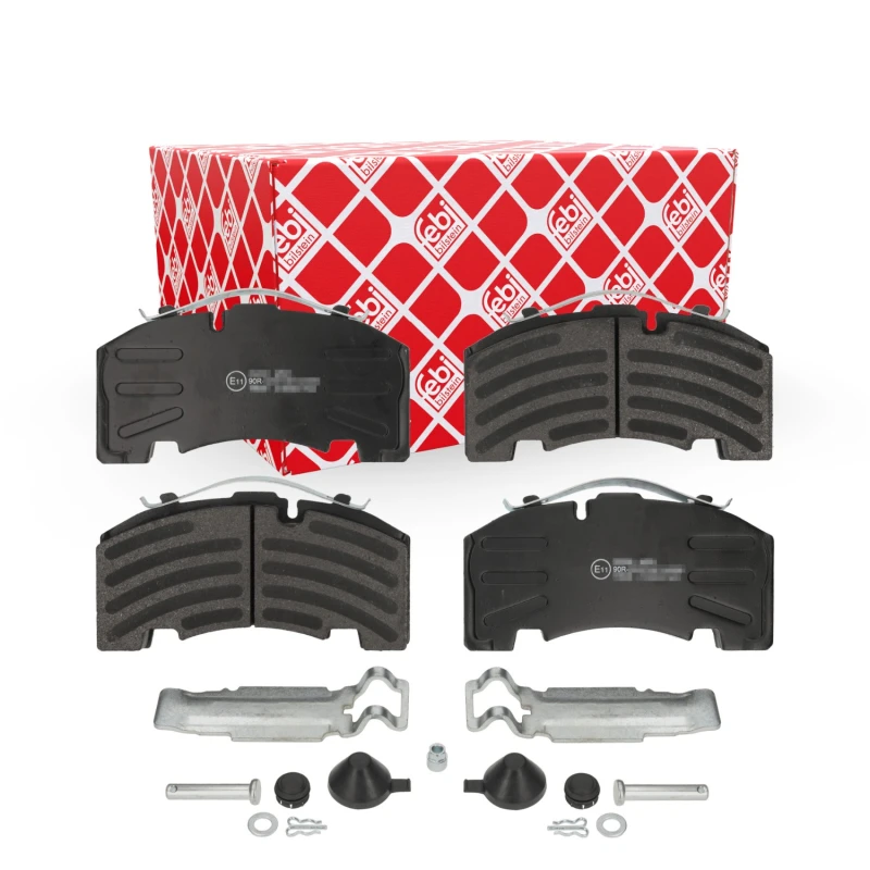 Image of FEBI BILSTEIN 16608 Brake pad set Rear Axle, excl. wear warning contact, with fastening material Brake Pad Set,disc brake (402)