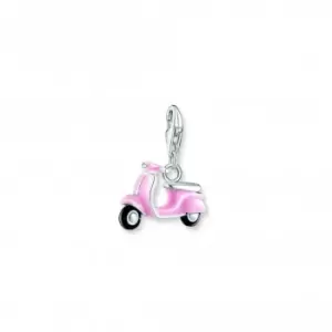 image of Charmista Pink Cold Enamel Scooter Charm Pendant 1992-007-9