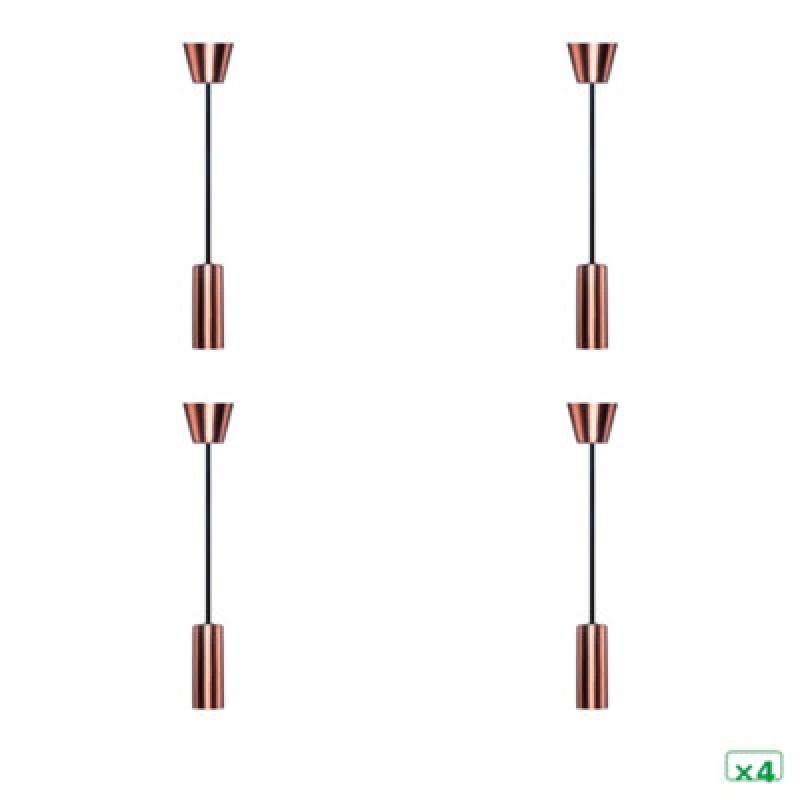 Image of Sylvania Sylpendant Decorative Metal Pendant Light Copper E27 Lampholder Ceiling Light - Pack Of 4