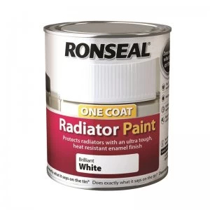 image of Ronseal One Coat Radiator Paint - Brilliant White - 750ml