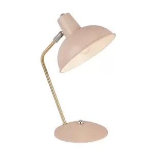 image of Adjustable Blush Pink with Pale Gold Detail Desk Lamp