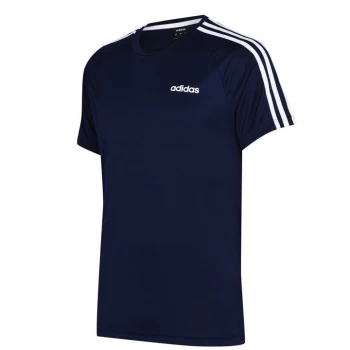 Image of adidas Classic 3 Stripe Sereno T Shirt Mens - Blue