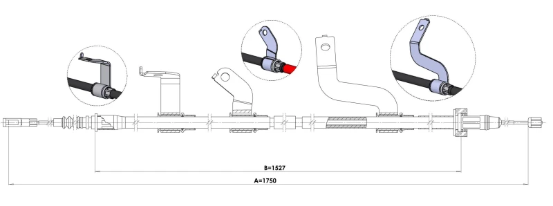 Image of Handbrake cable METZGER 1.KI017
