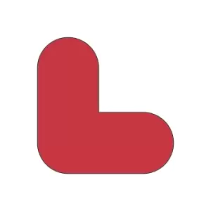 Image of PVC floor markings, L shape, pack of 50, red