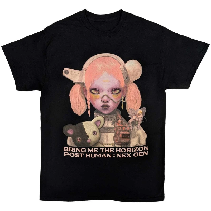 Image of Bring Me The Horizon Mens Post Human Nex Gen Cotton T-Shirt in Black Size: Large Black Male L