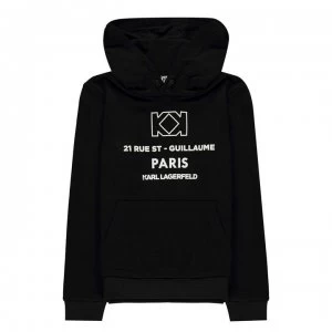 image of Karl Lagerfeld Junior Boys Paris Logo OTH Hoodie - Black 09B