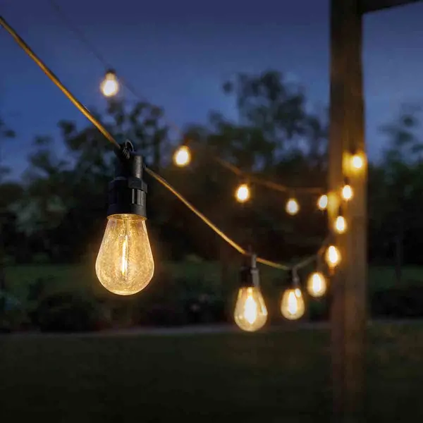 image of Eureka Lighting Vintage Festoon LV String Lights, Warm White - Set of 10