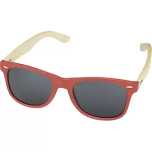 Image of Avenue Sun Ray Bamboo Sunglasses (One Size) (Red)