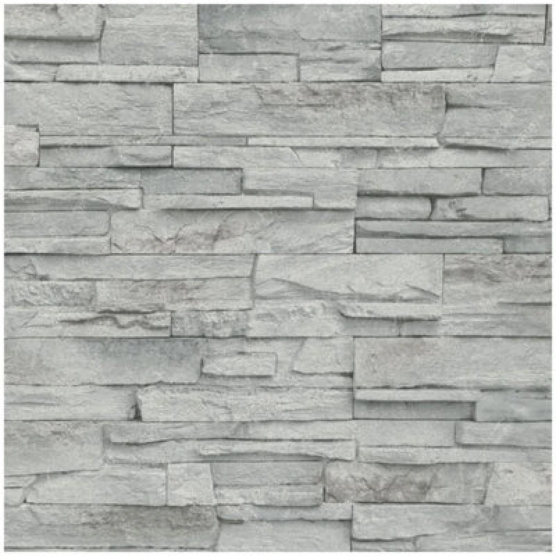 Image of Erismann Grey Stones Wallpaper Realistic Paste The Wall Washable Strippable Vinyl