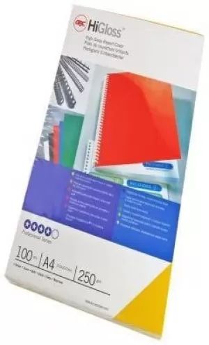 Image of GBC HiGloss Binding Covers A4 Cardboard 250 gsm Black Pack of 100