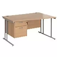 image of Dams International Wave Desk MC14WRP2SB 1,400 x 725 x 800 - 990 mm