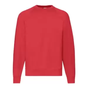 Image of Fruit Of The Loom Adults Unisex Classic Raglan Sweatshirt (XXL) (Heather Red)