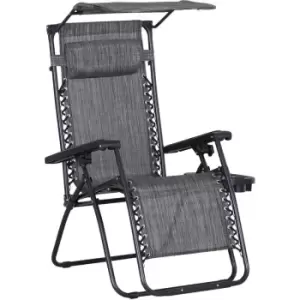 image of Outsunny - Zero Gravity Chair Adjustable Patio Lounge Reclining Seat