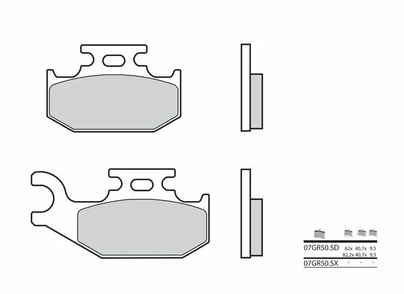 Image of Brembo S.p.A. Off-Road Sintered Metal Brake pads - 07GR50SD