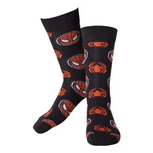 Image of Marvel Comics Spider-Man Adult Male Masks & Logos Crew Socks 43/46