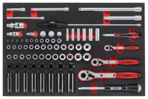 Image of Teng Tools TTESK77 76pc EVA 1/4", 3/8" & 1/2" Drive Socket Set - 4 to 24mm