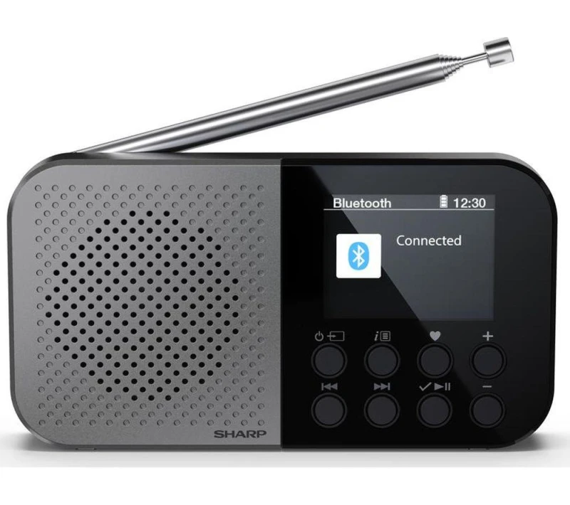 Image of Sharp Osaka DR-P520 Portable DAB Bluetooth Radio - Storm Grey, Silver/Grey 4974019204451