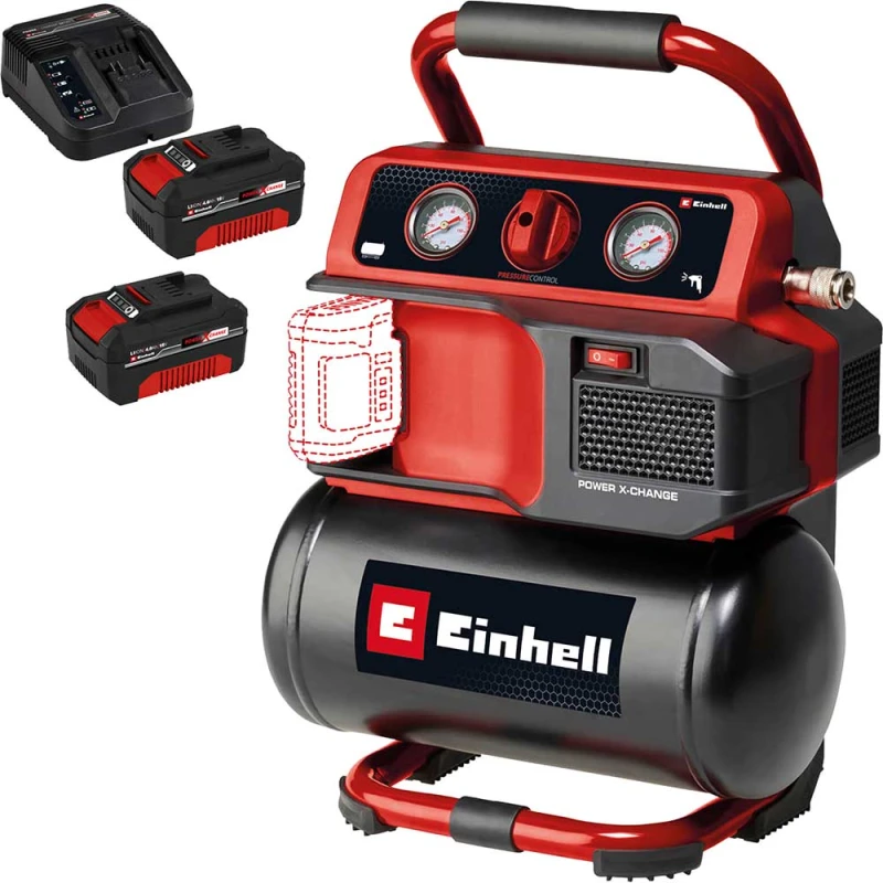 Image of Einhell TE-AC 18/75 Li OF 18v Cordless Oil Free Air Compressor 5 Litre TE-AC 18/75 Li OF Batteries: 2 x 4ah Li-ion