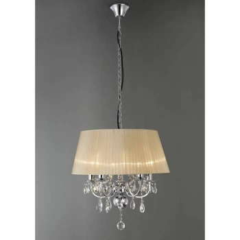 Image of Olivia pendant light with bronze shade 5 lights polished chrome / crystal