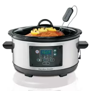 image of Hamilton Beach 33956A-SAU Set and Forget Slow Cooker 4.5L - Stainless Steel