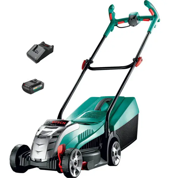 image of Bosch Rotak 32 LI Ergoflex 320mm 36V 2Ah Cordless Rotary Lawnmower