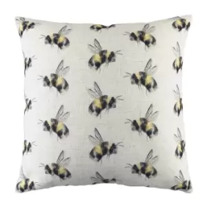 Image of Bee You Repeat Printed Cushion White