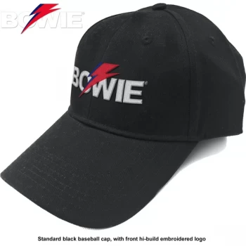 Image of David Bowie - Aladdin Sane Bolt Logo Mens Baseball Cap - Black