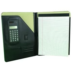 image of Monolith Executive Leather Conference Folder With A4 Pad A4 Black 2925