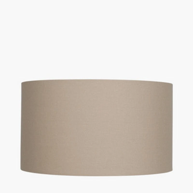 Image of Pacific Lifestyle 35Cm Taupe Handloom Cylinder Table Lampshade Cream Lamp Shade
