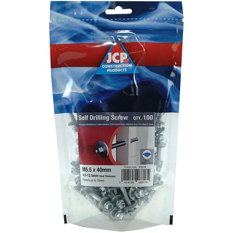 Image of Jcp Fixings Metalfix Self-Drilling Screws 5.5 X 40mm - Heavy Section Din 7504K - Box Of 500