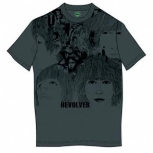 Image of The Beatles Revolver Mens Charcoal Grey T Shirt Large