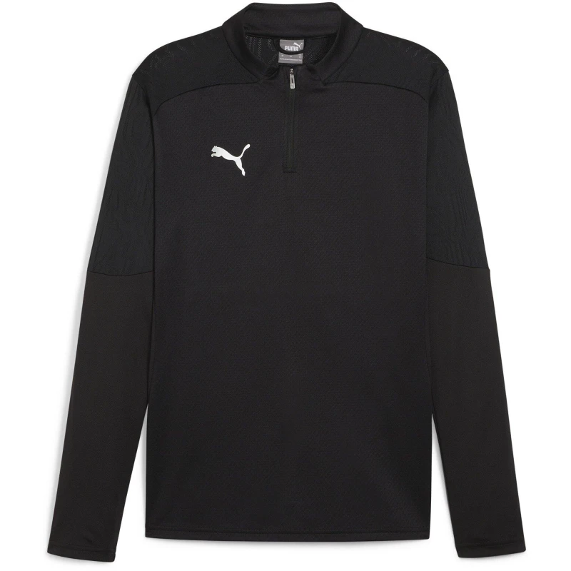 Image of Puma Mens Teamfinal Training 1/4-Zip Fleece Black/Si male 3XL