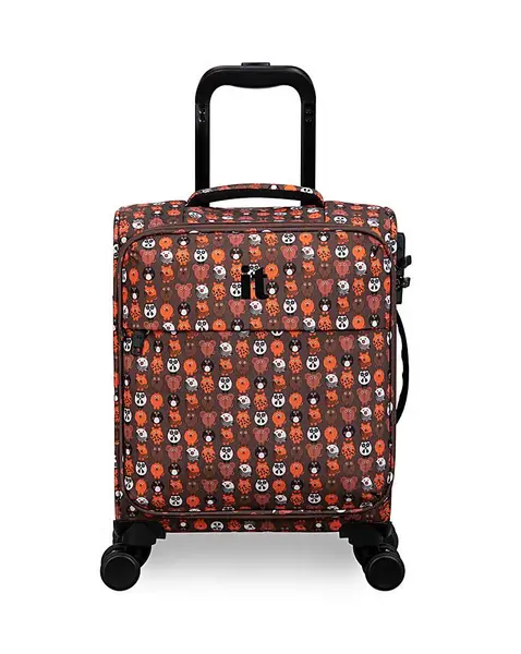 image of IT Luggage Mellowed EA90901 Underseat Soft Shell Minimals Print Brown Suitcase