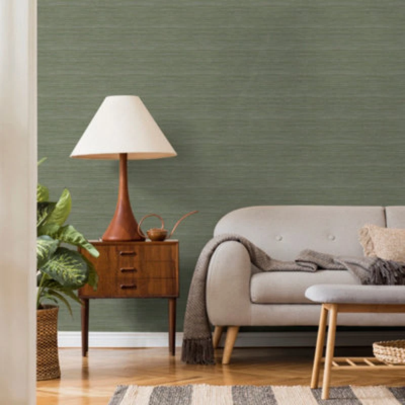 Image of Superfresco Easy Superfresco Easy Emperor Grasscloth Texture Wallpaper in Green Size: 10000mm_x_520mm Green 10000mm_x_520mm Unisex 5011583666496