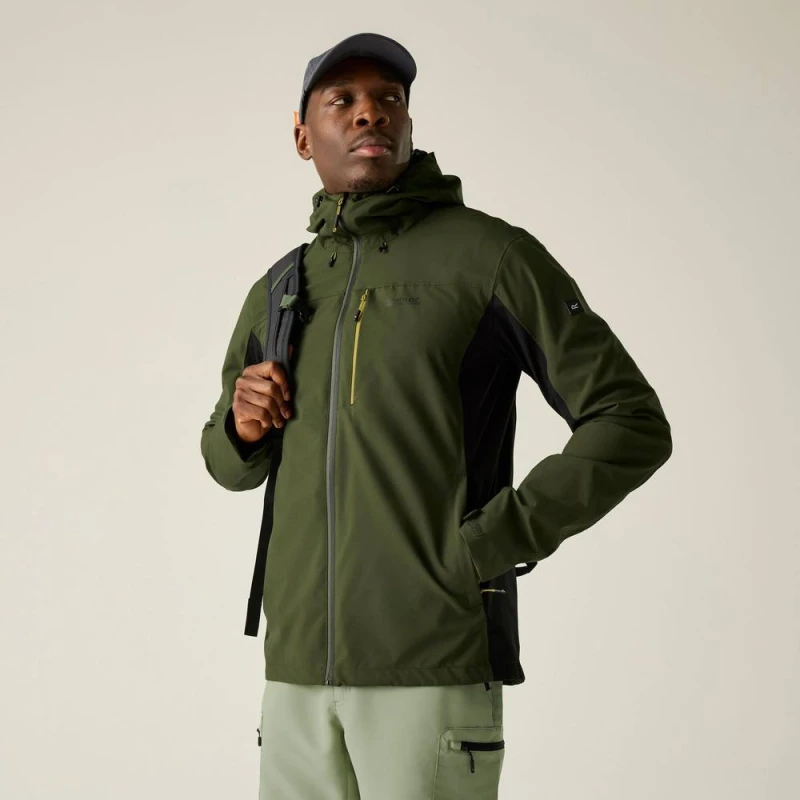 Image of Regatta Mens 'Birchdale' Waterproof Shell Jacket in Khaki Size: 2XL Khaki Male 2XL