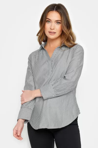 Image of Petite Womens Stripe Placket Shirt