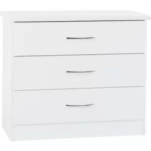 image of Seconique Nevada 3 Drawer White Gloss Chest