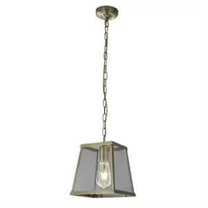 Image of Voyager 1 Light Lantern Pendant Antique Brass, E27