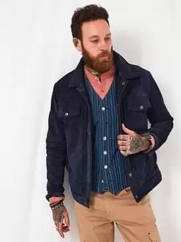 Image of Joe Browns Good Times Suede Jacket - Navy, Size XL, Men
