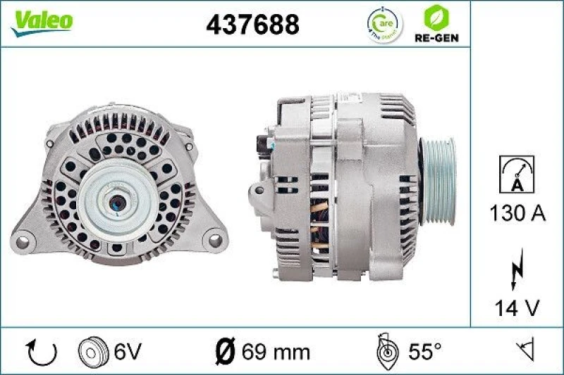 Image of RIDEX 4G0206 Generator Alternator Charging Current: 130A, Voltage: 14V, with integrated regulator Alternator (4)
