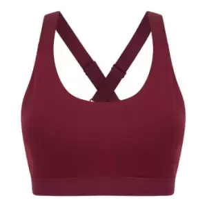 image of Tombo Womens/Ladies Medium Impact Core Bra (S) (Dark Burgundy)