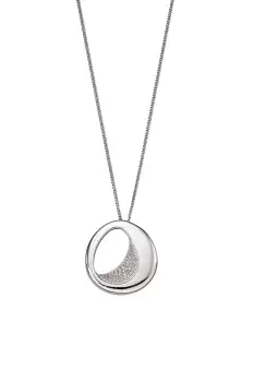 Image of Sterling Silver Clear Crystal Navette Drop Pendant Necklace