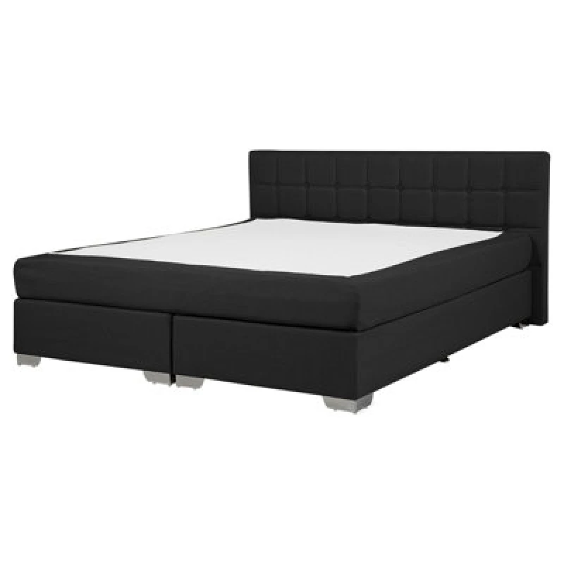 Image of Beliani Divan Bed Fabric Admiral 160 X 200 Cm (Eu King Size) Black