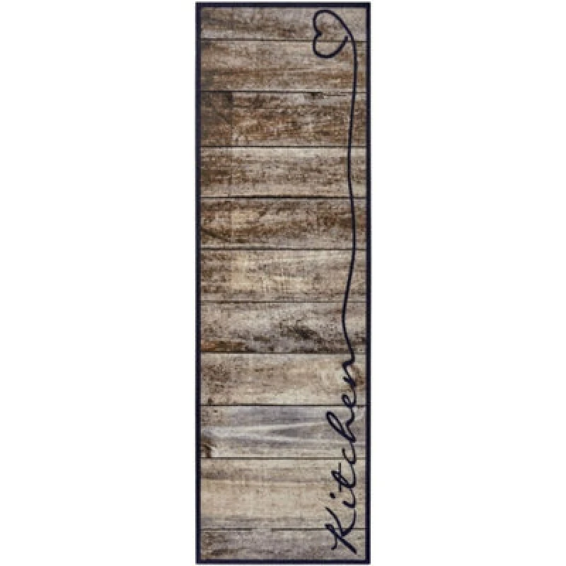 Image of The Rugs Washable Kitchen Rug And Runner - Polyamide Non Slip Floor Runner In Brown
