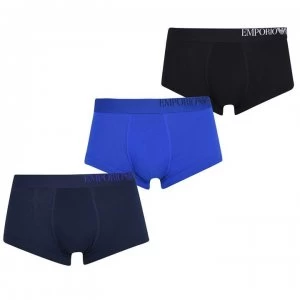 Image of Emporio Armani 3 Pack Trunks Black/Navy/Blue Size L Men